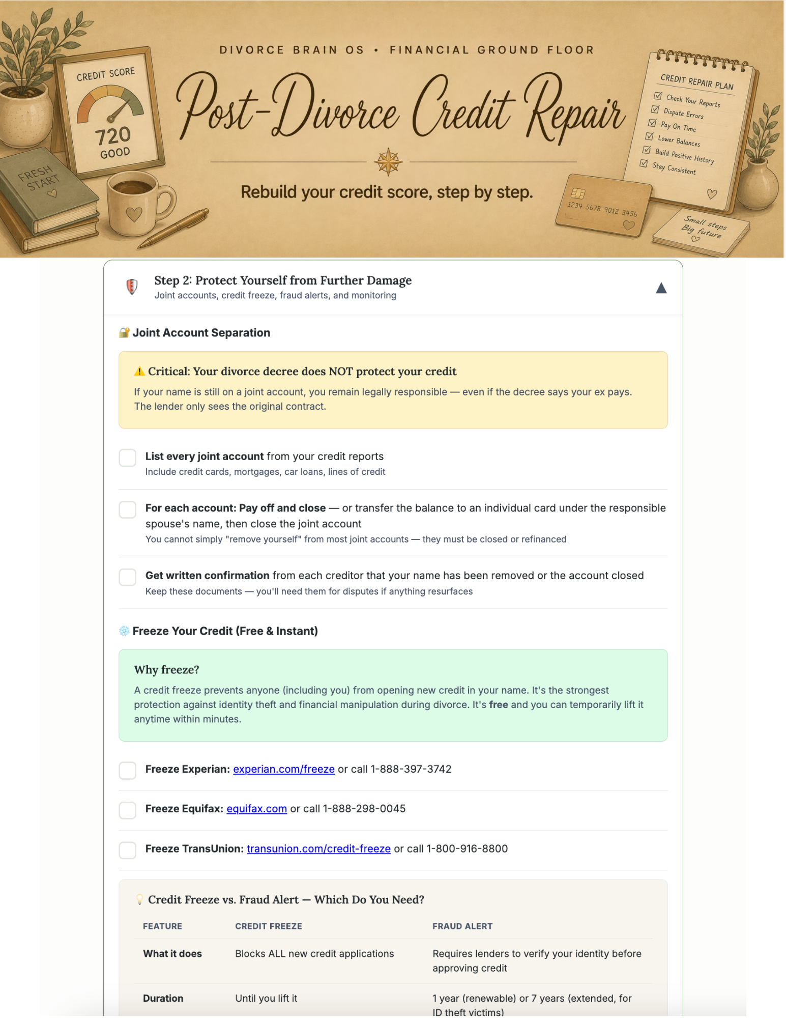 Post-Divorce Credit Repair Toolkit