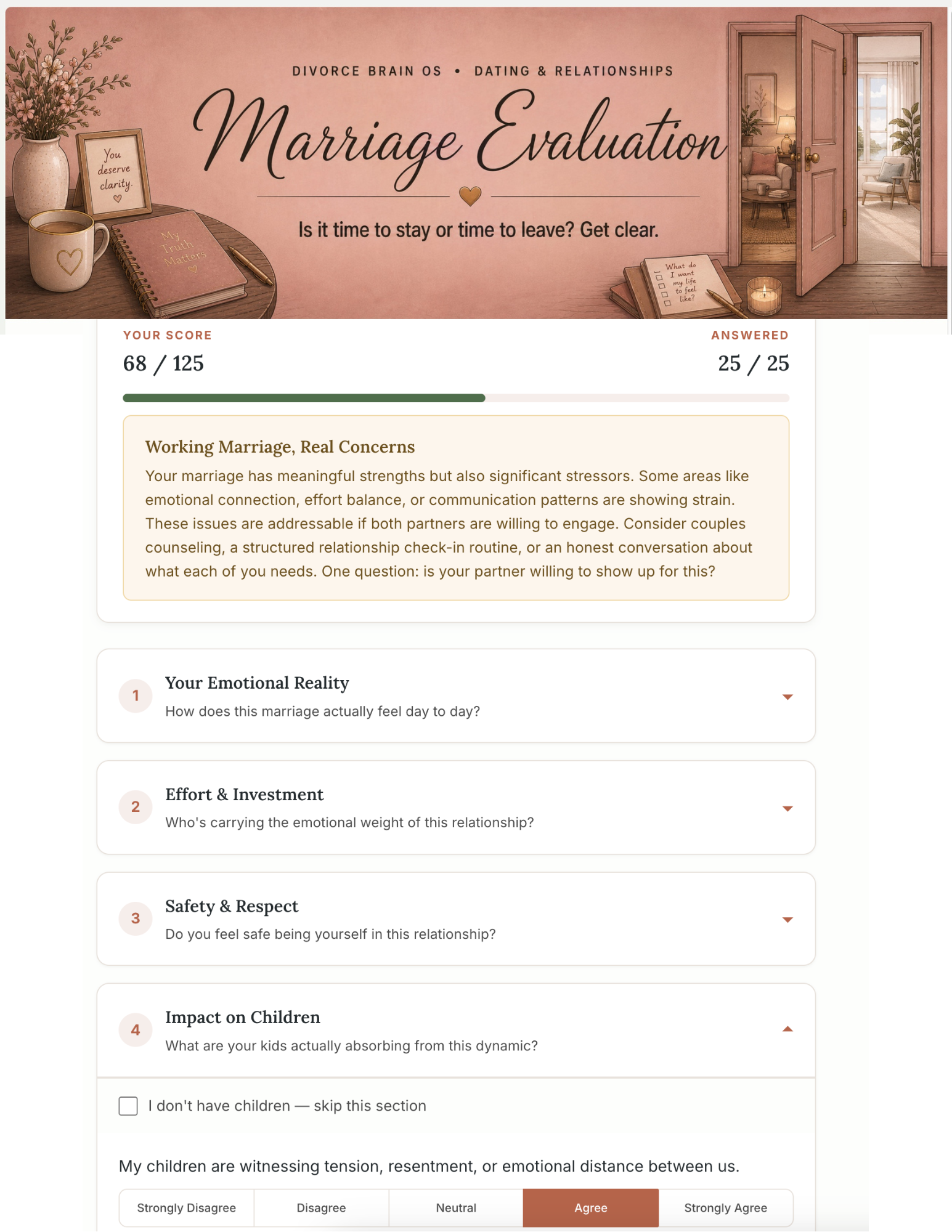 Marriage Evaluation Questionnaire